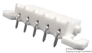1-350945-0 - Pin Header, Wire-to-Board, 6.35 mm, 1 Rows, 5 Contacts, Through Hole Right Angle