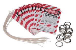 WKT2 - LOCK OUT TAG, PAPER, BLACK/RED ON WHITE